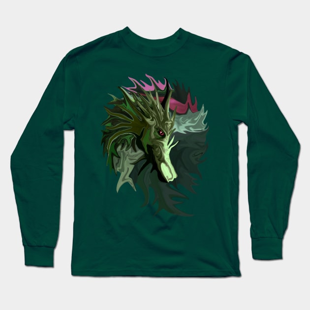 Watermelon Tourmaline Dragon Long Sleeve T-Shirt by distortionart